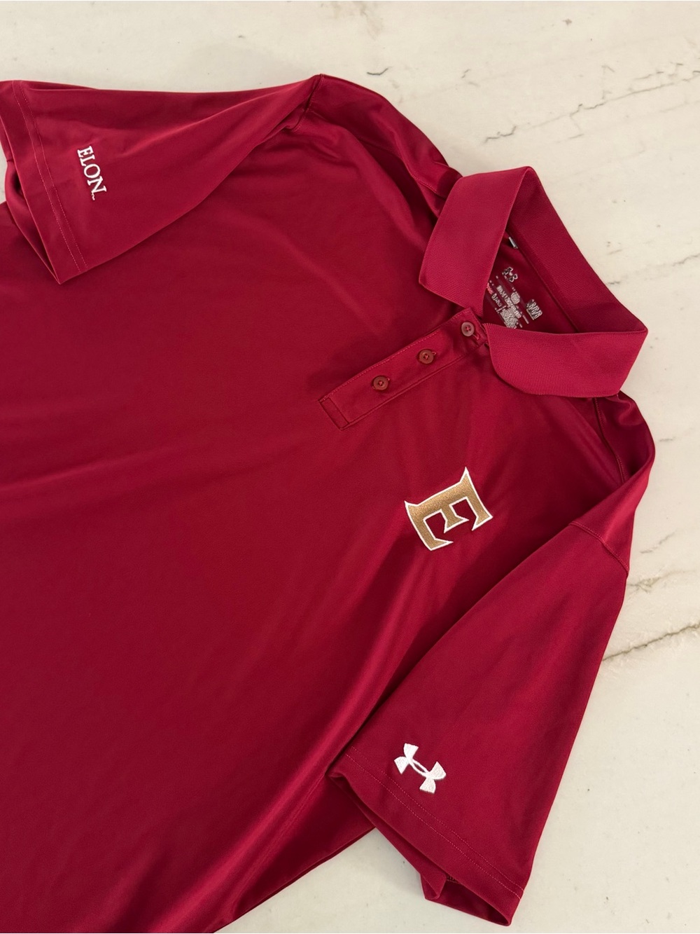 Under Armour Elon Phoenix Football Red Polo Shirt Men's LARGE L